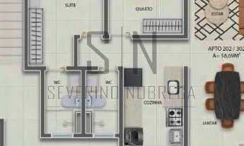 Imagem 5: Apartamento Bessa C/54,72m² 2 Quartos, 1 Suíte, Varanda, 01 Vaga Elevador, Piscina e Muito