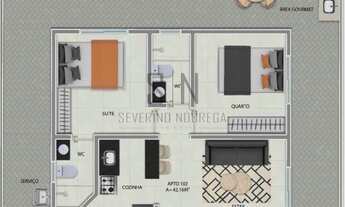Imagem 2: Apartamento Térreo + Area Externa em (U) C/82,16m² 2 Quartos, 1 Suíte, Tem 42,16m² + 39,5