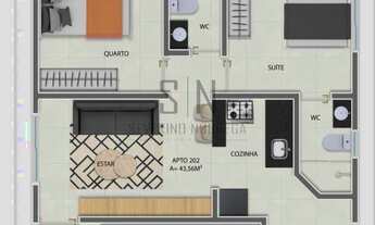 Imagem 6: Apartamento Térreo + Area Externa em (U) C/82,16m² 2 Quartos, 1 Suíte, Tem 42,16m² + 39,5