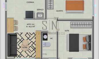 Imagem 7: Apartamento Térreo + Area Externa em (U) C/82,16m² 2 Quartos, 1 Suíte, Tem 42,16m² + 39,5