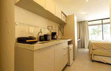 Imagem 3: Apartamento Térreo C/Área Externa Frente Mar C/48,32m² Flat Beira Mar 01 Quarto, Sala, Coz