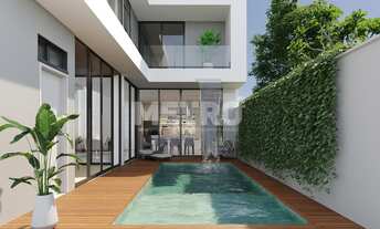 Imagem 4: Casa primeiro andar, Forro de madeira na Área Gourmet e fachada Fachada com det