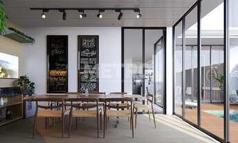 Imagem 6: Casa primeiro andar, Forro de madeira na Área Gourmet e fachada Fachada com det