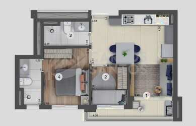 Imagem: Apartamento de 2 Dormitórios com Vaga no