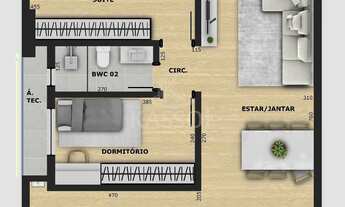 Imagem 6: Edificio Presença - Aptos na planta 1 quarto e 1 vaga garagem - próximo Unipar