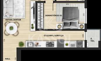 Imagem 2: Edificio Presença - Aptos na planta 1 quarto e 1 vaga garagem - próximo Unipar
