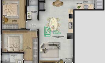 Imagem 5: Apartamento com 02 dormitórios, sendo 01 suite à venda, Gravatá, NAVEGANTES - SC