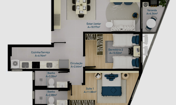 Imagem 7: Apartamento à venda no bairro Cachoeira do Bom Jesus - Florianópolis/SC