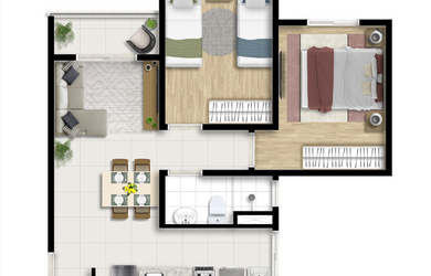 Imagem 2: Apartamento à venda no bairro Vila Tupi - Várzea Paulista/SP