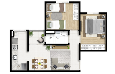 Imagem 3: Apartamento à venda no bairro Vila Tupi - Várzea Paulista/SP