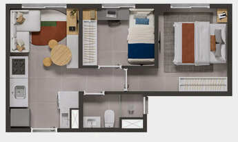 Imagem 6: 2 dormitórios, 1 banheiros, 32M² de Área Construída