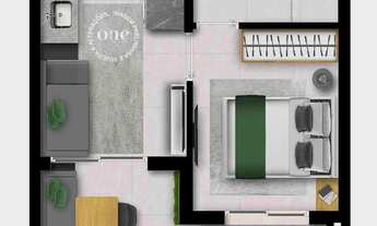 Imagem 4: 2 dormitórios, 1 banheiros, 1 vaga na garagem, 47M² de Área Construída