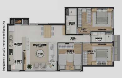 Imagem 10: Essence Lindóia, 3 dormitórios na Rua Bogota