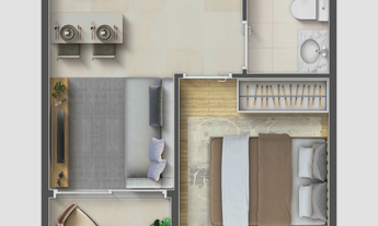 Imagem 4: 1 dormitório, 1 banheiros, 29M² de Área Construída