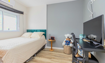 Imagem 3: Apartamento de 2 quartos, sendo 2 suítes, com 3 banheiros e 2 vagas de garagem. Com 80,00