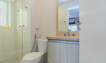 Imagem 5: Apartamento de 2 quartos, sendo 2 suítes, com 3 banheiros e 2 vagas de garagem. Com 80,00