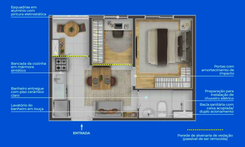 Imagem 6: 1 dormitório, 1 banheiros, 26M² de Área Construída
