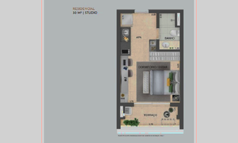 Imagem 4: Studio à venda em São Paulo, Vila Clementino, com 1 quarto, 30m²