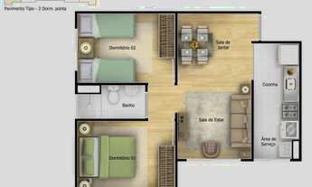 Imagem 6: Apartamento Padrão, 2 dormitórios na Avenida João Paulo Da Silva 