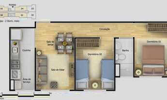 Imagem 7: Apartamento Padrão, 2 dormitórios na Avenida João Paulo Da Silva 