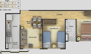 Imagem 7: Apartamento Padrão, 2 dormitórios na Rua Enéas Camargo