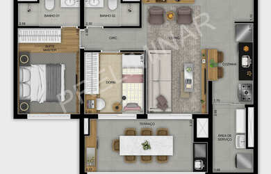 Imagem 13: Apartamento Padrão, 1 dormitório na Rua Ossian Terceiro Teles