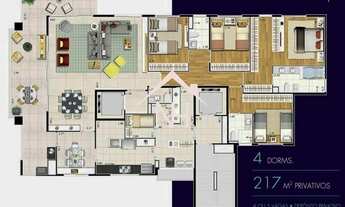 Imagem 7: Apartamento de 217m c/ 3 suítes, solarium, mirante, mini golfe, spa, piscina, academia, de