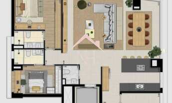 Imagem 6: Apartamento de 142m c/ 3 suítes (1 master),2 vagas, terraço gourmet, brinquedoteca, piscin