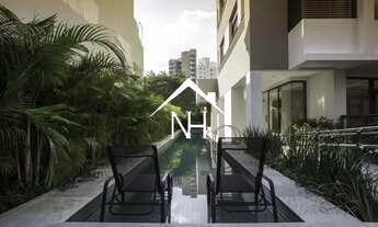 Imagem 2: Studio de 44m com varanda envidraçada, ar condicionado, 1 vaga, área de serviço, sauna, sa