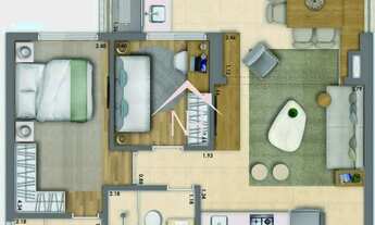 Imagem 2: Apartamento de 63m c/ 2 dormitórios (1 suíte), terraço gourmet,1 vaga, salão de festas, pi