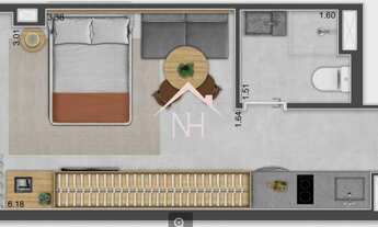 Imagem 7: Studio de 22m ao lado do metrô Vila Madalena com dormitório, Bicicletário, Coworking, Loun