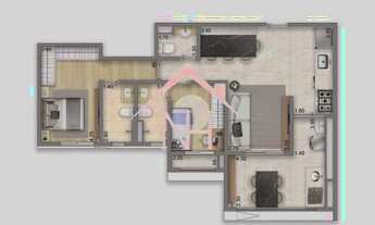 Imagem 2: Apartamento de 83m com 2 suítes, terraço gourmet, 1 vaga, piscinas, Deck , Solarium, Salão