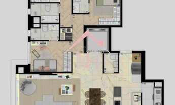 Imagem 2: Apartamento de 144m c/ 3 suítes,3 vagas, hall privativo, fitness, salão de jogos,playgroun