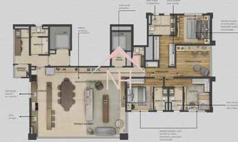 Imagem 6: Apartamento de 201m c/hall privativo,3 suítes (1 master c/terraço),3 vagas,terraço gourmet