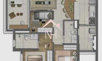 Imagem 3: Apartamento de 77m c/ 3 dormitórios (1 suíte), 2 vagas, terraço gourmet, Brinquedoteca, Pi