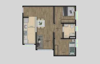 Imagem 2: Residencial Alemanha, 2 dormitórios, 1 banheiros, 1 vaga na garagem,...