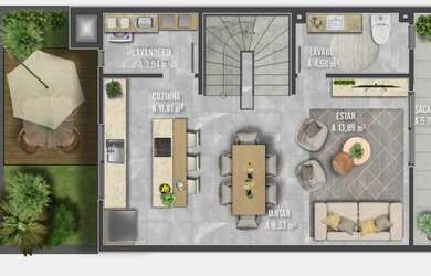 Imagem 4: Sobrados bairro Villagio. Churrasqueira, 170m² de Área Privada, 2 Vagas...