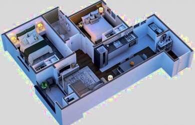 Imagem: O apartamento possui 2 Dormitórios, 1 Banheiro, 1 Vaga na garagem
