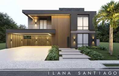 Imagem: A casa em condomínio possui 4 Dormitórios, 4 Suítes, 6 Banheiros