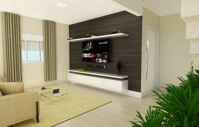 Imagem: A casa em condomínio possui 3 Dormitórios, 3 Suítes, 4 Banheiros