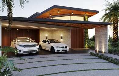 Imagem: A casa em condomínio possui 4 Dormitórios, 4 Suítes, 5 Banheiros