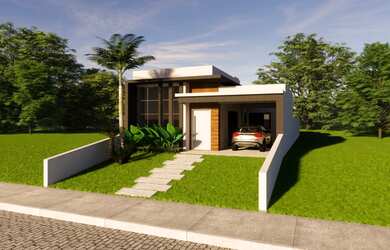 Imagem: A casa possui 2 Dormitórios, 1 Suíte, 2 Banheiros, 1 Vaga