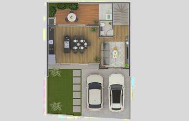 Imagem: A casa possui 3 Dormitórios, 2 Suítes, 3 Banheiros, 2 Vagas