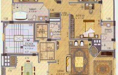 Imagem: O apartamento possui 3 Dormitórios, 3 Suítes, 4 Banheiros