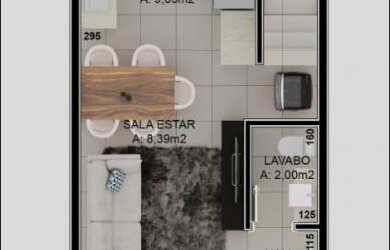 Imagem: A casa possui 2 Banheiros, 1 Vaga na garagem, 72m² de Área