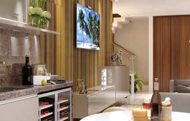 Imagem: A casa em condomínio possui 3 Dormitórios, 3 Suítes, 4 Banheiros