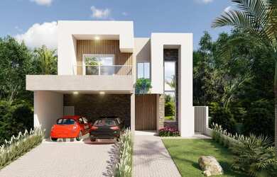 Imagem: A casa em condomínio possui 3 Dormitórios, 3 Suítes, 4 Banheiros