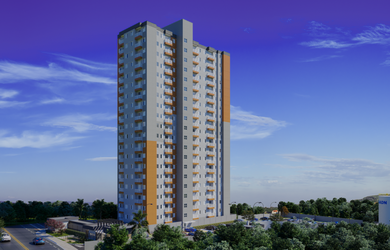 Imagem: O apartamento possui 1 Dormitório, 1 Banheiro, 1 Vaga na garagem