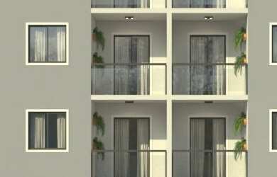 Imagem: O apartamento possui 2 Dormitórios, 1 Banheiro, 1 Vaga na garagem