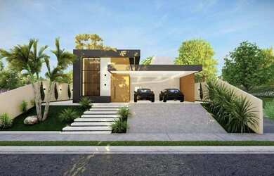 Imagem: A casa em condomínio possui 3 Dormitórios, 3 Suítes, 4 Banheiros